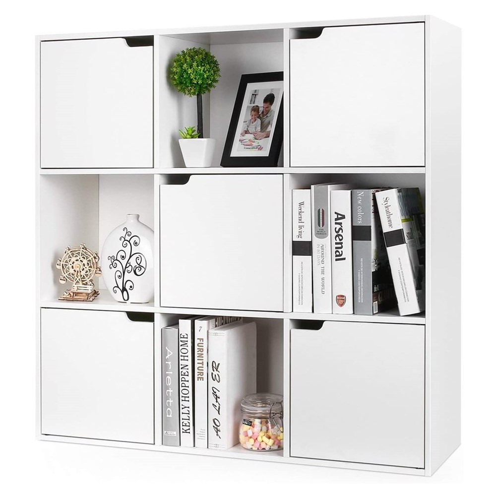 9 Cube Bookcase Cabinet with Doors