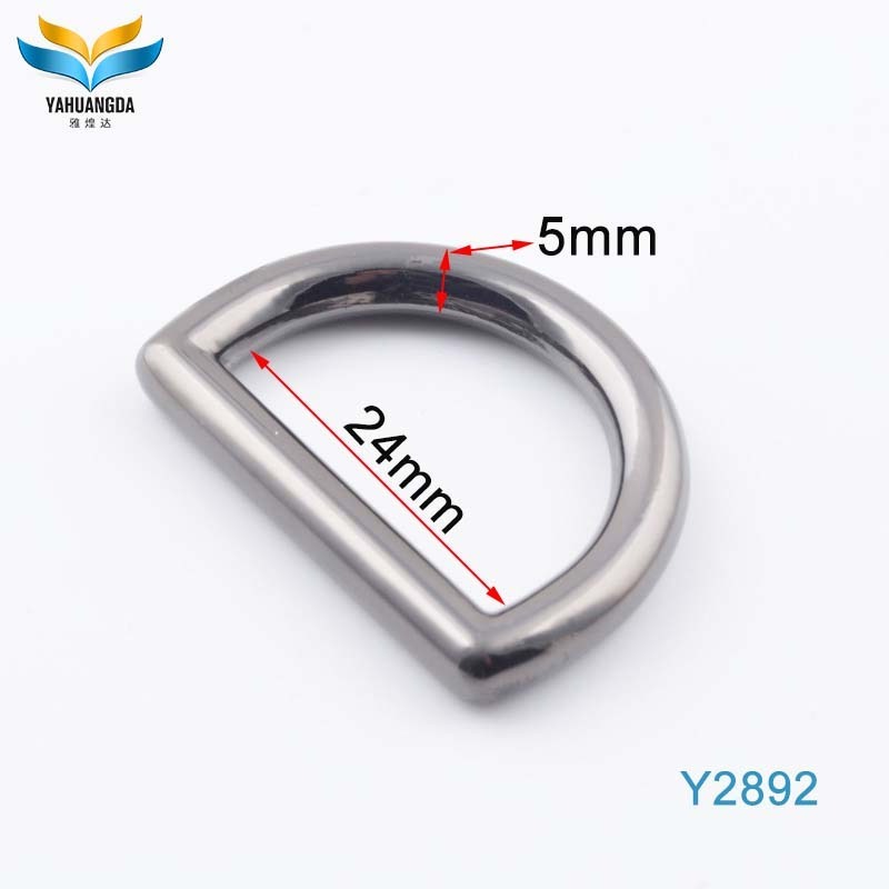 wholesale high quality handbag hardware/shoe accessories adjustable shape d ring die casting zinc alloy D fitting