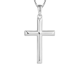 YH JEWELLERY 925 Sterling Silver Elegant Classic Cross Design Necklace Jewelry For Women And Men