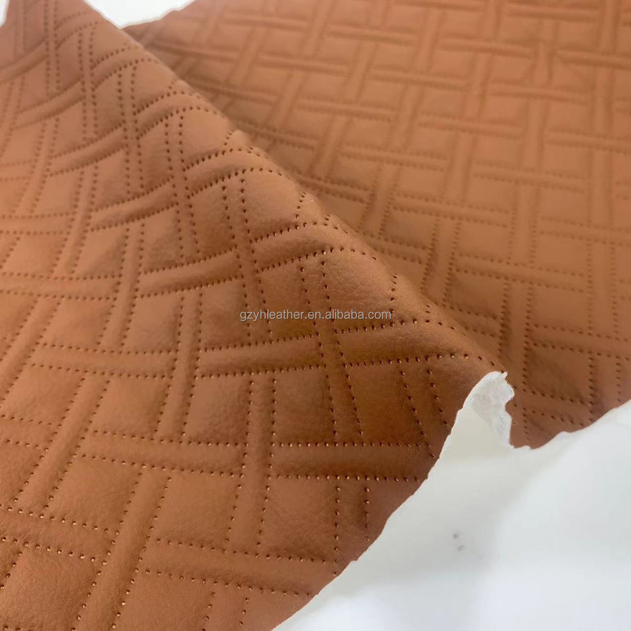 3D Dimensional Quilted Faux Leather Scratch-Resistant Waterproof Furniture Car Foot Pads Hand Bags Shoes-Synthetic Leather