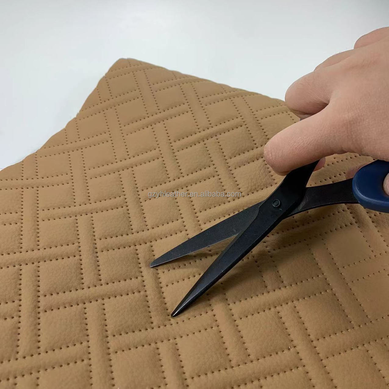 3D Dimensional Quilted Faux Leather Scratch-Resistant Waterproof Furniture Car Foot Pads Hand Bags Shoes-Synthetic Leather