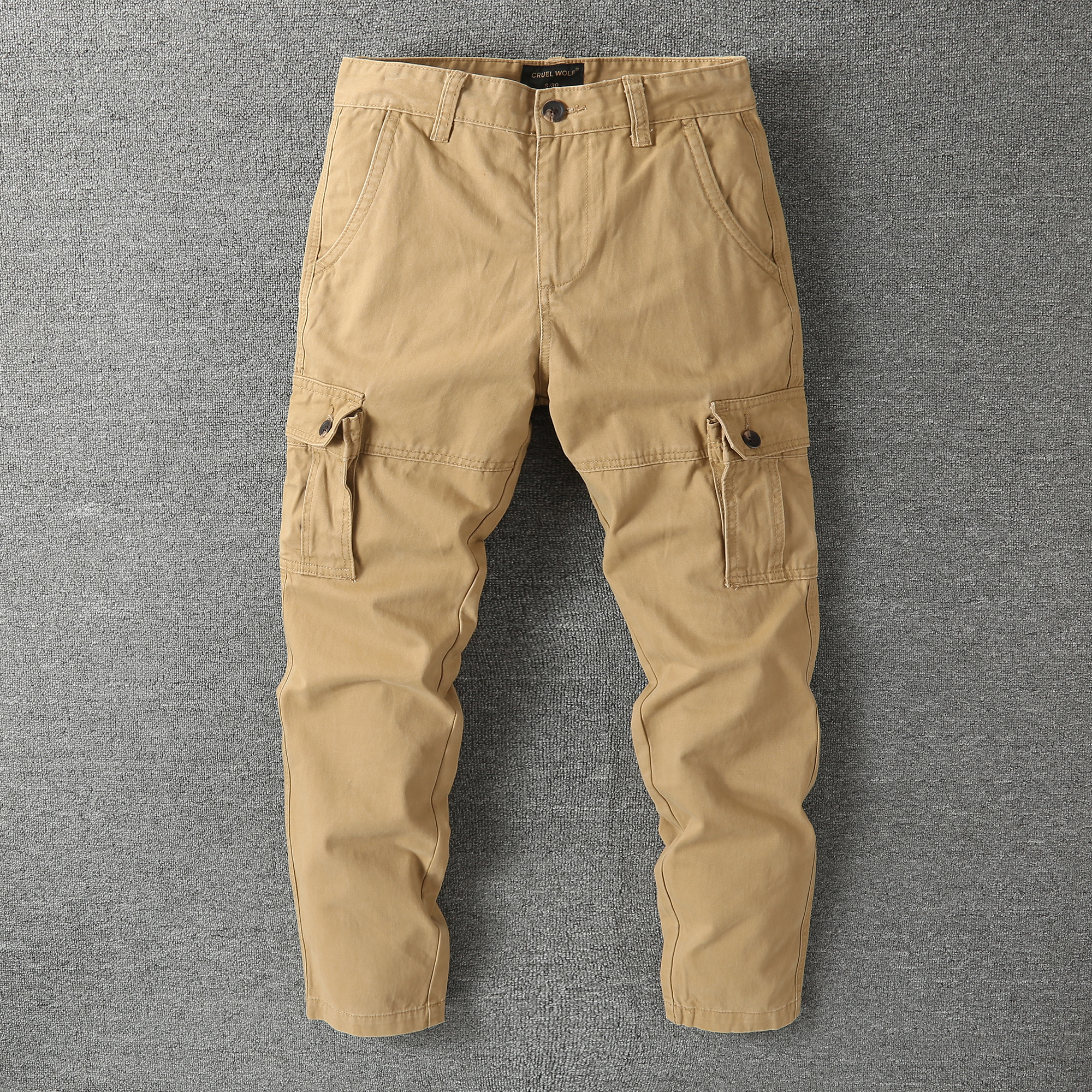 New arrival hip hop style men zipper closure multi pocket baggy cargo hiking pants