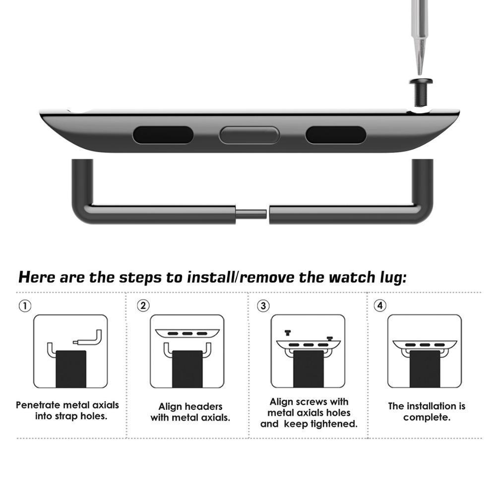 316L Stainless Steel Watch Adapter Buckle For Apple Watch ultra Band Strap Connector for iWatch 8 7 6 5 4 SE Band