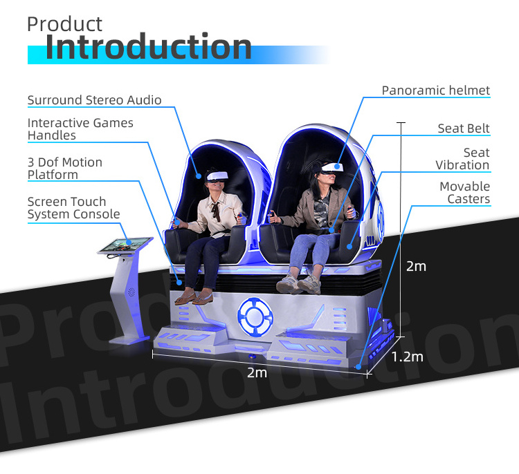 Newest Virtual Reality Simulation Rides 9D Vr Game Machine Roller Coaster Simulator 9D Vr Egg Chair