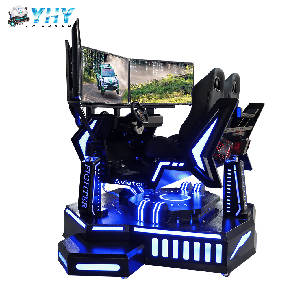 Indoor Amusement Products Vr 3 Screen 6 Dof Motion 4D Car Gaming Chair Racing Simulator