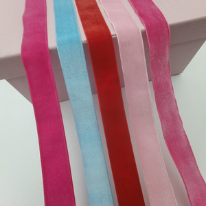 Wholesale Custom Colorful mints velvet ribbon Single Double Side 25mm 10mm Red Velvet Ribbon