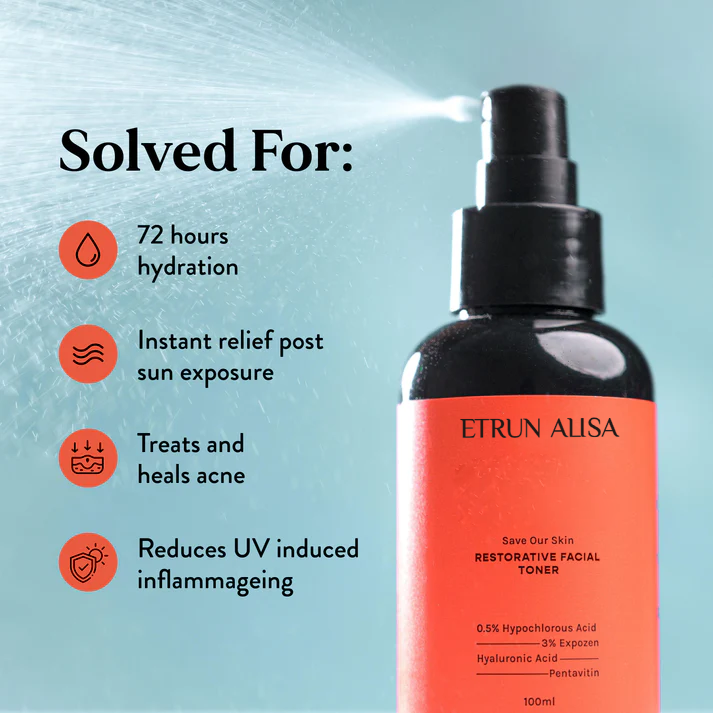 ETRUN ALISA OEM Calming Skin Toner Cleanse and Soothe hypochlorous acid spray Face Mist for Acne Sensitive Face