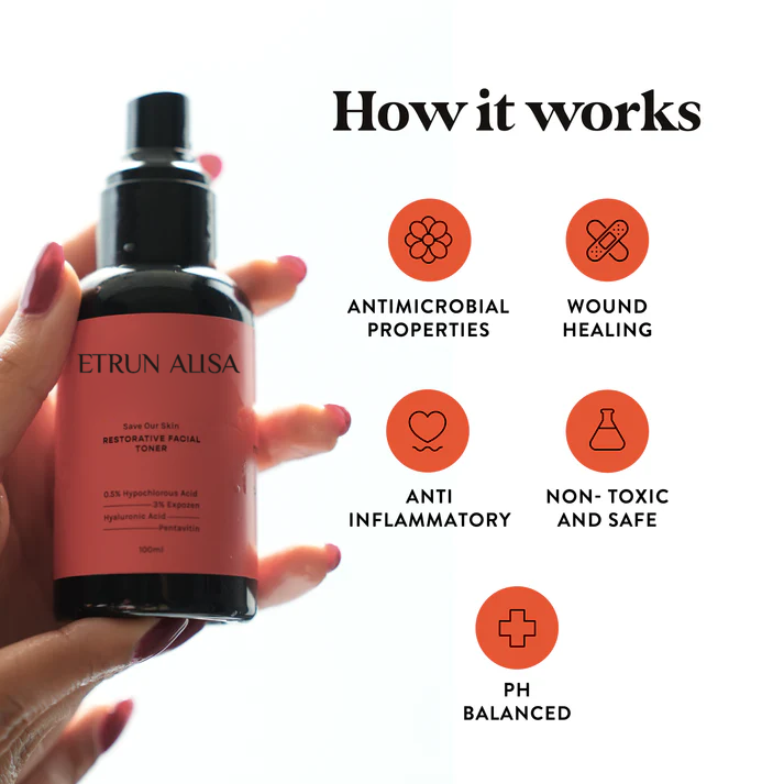 ETRUN ALISA OEM Calming Skin Toner Cleanse and Soothe hypochlorous acid spray Face Mist for Acne Sensitive Face