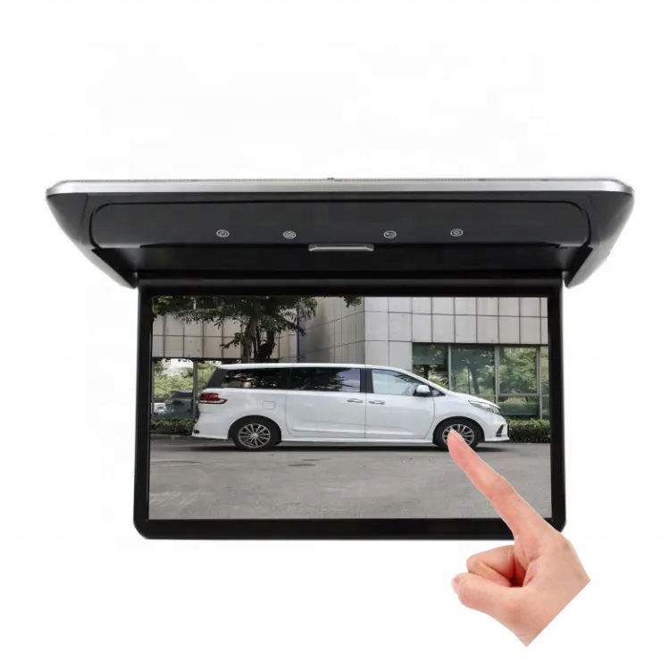 2024 New 13.3 Inch Car Bus Flip Down Ceiling Roof Mounted Android Monitor Capacitive Touch Screen Entertainment Equipment