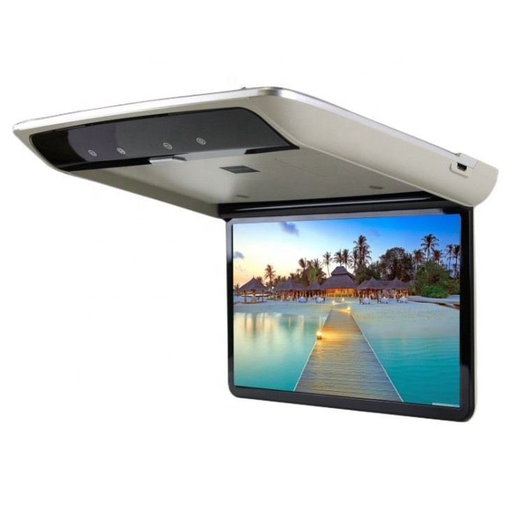 2024 New 13.3 Inch Car Bus Flip Down Ceiling Roof Mounted Android Monitor Capacitive Touch Screen Entertainment Equipment