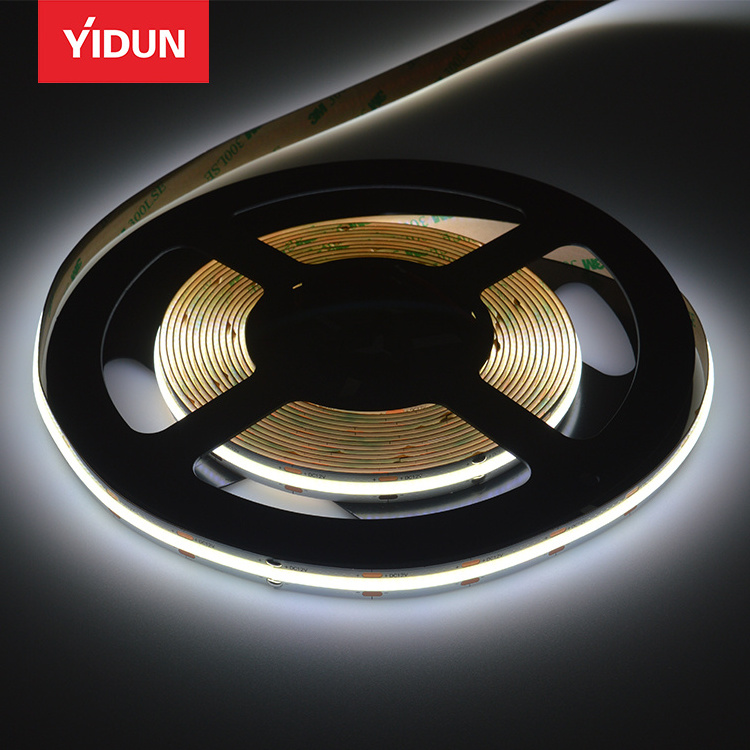 YIDUN Cutting-Edge COB LED Strip with 3-Year Warranty, 480 LEDs, CE RoHS, 12V/24V, 100ft Warm White 6500K Light