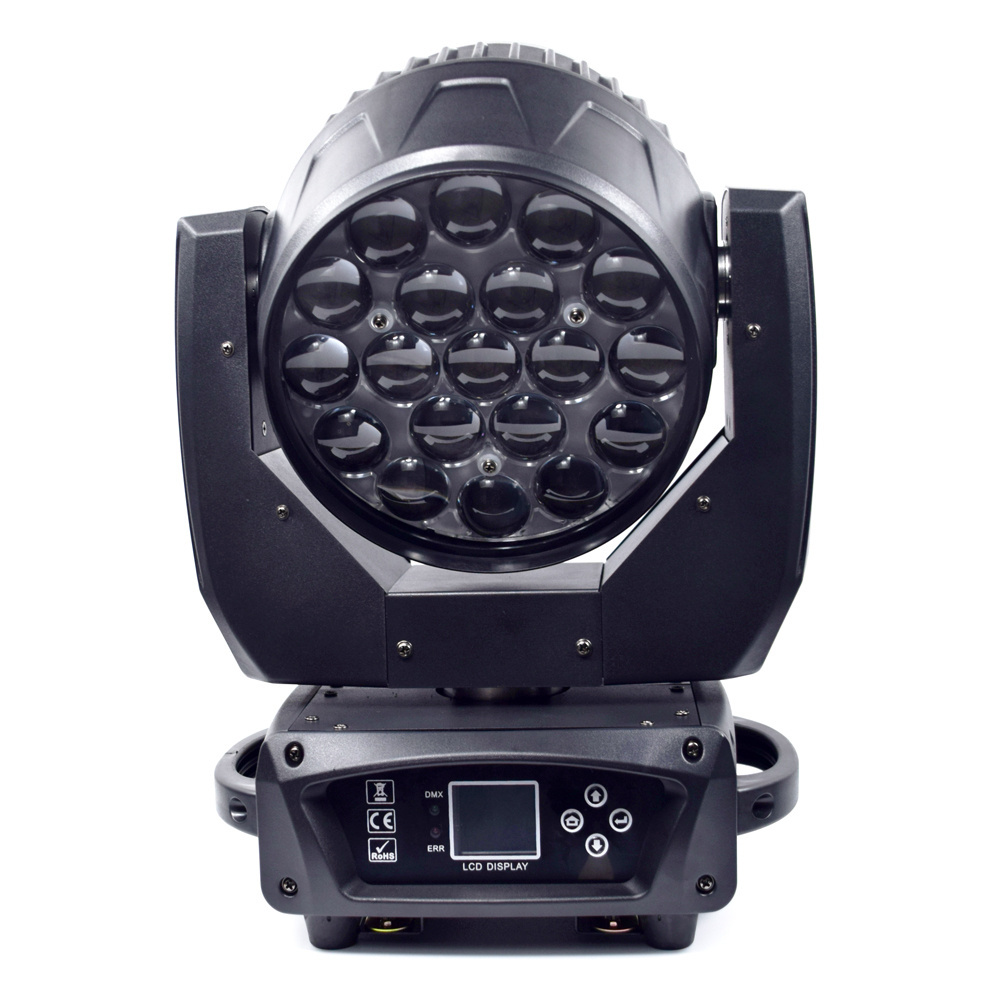 Yifa 19*15W Mac Aura 19x15W RGBW 4in1 DMX Zoom Strobe LED Wash Moving Head Light for dj Bar Disco