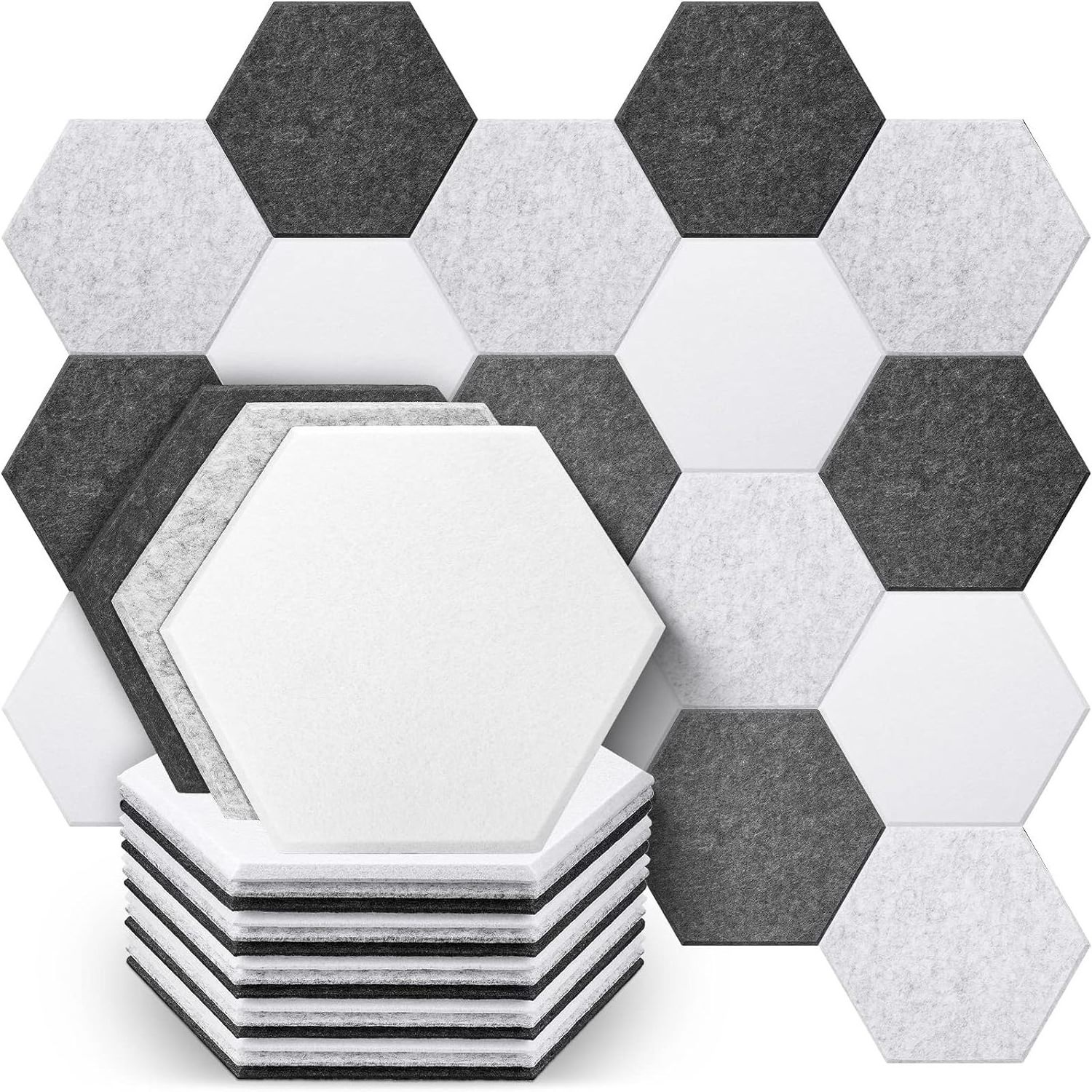 Modern Style Interior Wall Decoration Adhesive Backed Noise Reduction Acoustic Panel Hexagon