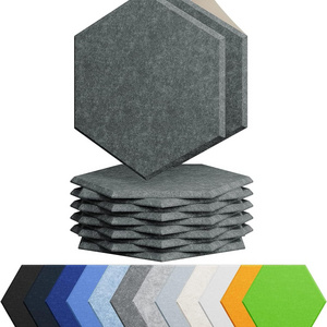 12 Pack Self-adhesive Hexagon Polyester Fiber Sound-absorbing Panel Hexagon PET Felt Sound Proof Wall Panels Acoustic Panels