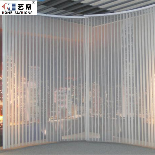 Salon living room glass window sunshade transparent polyester motorized manual Hanas vertical blinds