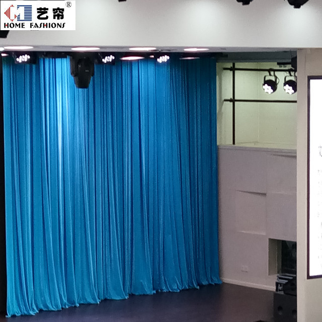 Stage Velvet Blackout Fireproof Motor Curtain 100% Polyester Woven Solid Background Track Fabric Hot Sale Automatic Theater Home