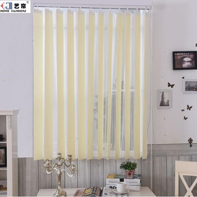 Salon living room glass window sunshade transparent polyester motorized manual Hanas vertical blinds