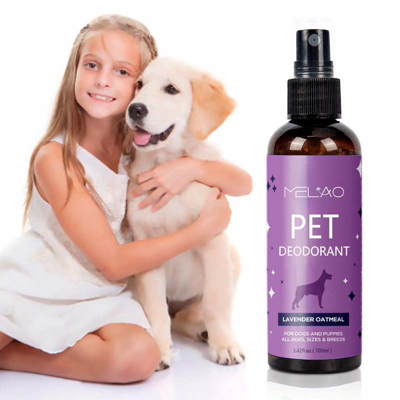 Custom Logo Dog Grooming Spray Smelly Dogs Odor Eliminate Calming Lavender Oil Pet Deodorant Spray For Dog Cat