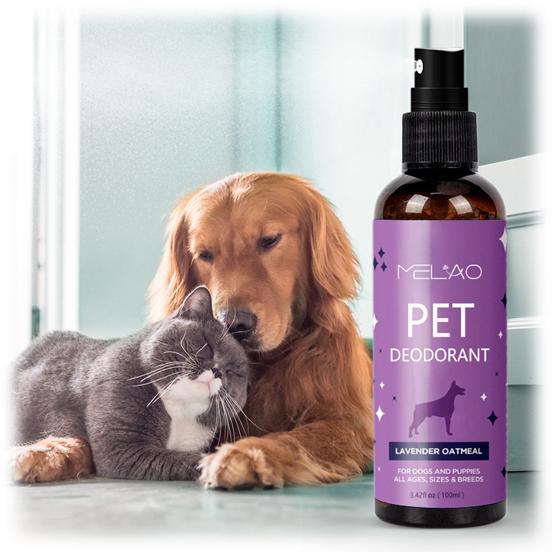 Custom Logo Dog Grooming Spray Smelly Dogs Odor Eliminate Calming Lavender Oil Pet Deodorant Spray For Dog Cat