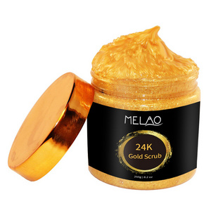 Private Label Face Body Scrub Cleansing Anti Aging Whitening 24k Gold Exfoliating Scrub Custom Logo