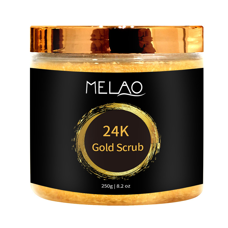 Private Label Face Body Scrub Cleansing Anti Aging Whitening 24k Gold Exfoliating Scrub Custom Logo