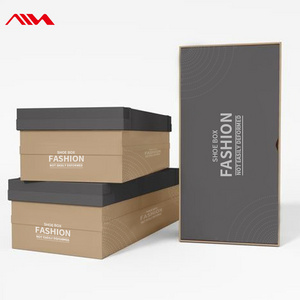 High Quality Cardboard Shoe Packaging Custom Boxes Shoes Men Women Square Customizable Gift Empty Black Clothing Boxes