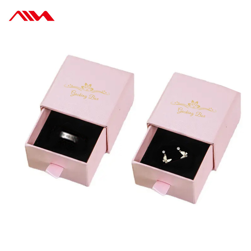 Wholesale Custom Logo Printed Paper Jewelry Box Factory Supply Cheap Drawer Slide Out Jewelry Packaging Box