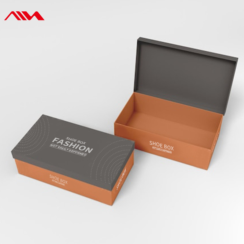 High Quality Cardboard Shoe Packaging Custom Boxes Shoes Men Women Square Customizable Gift Empty Black Clothing Boxes