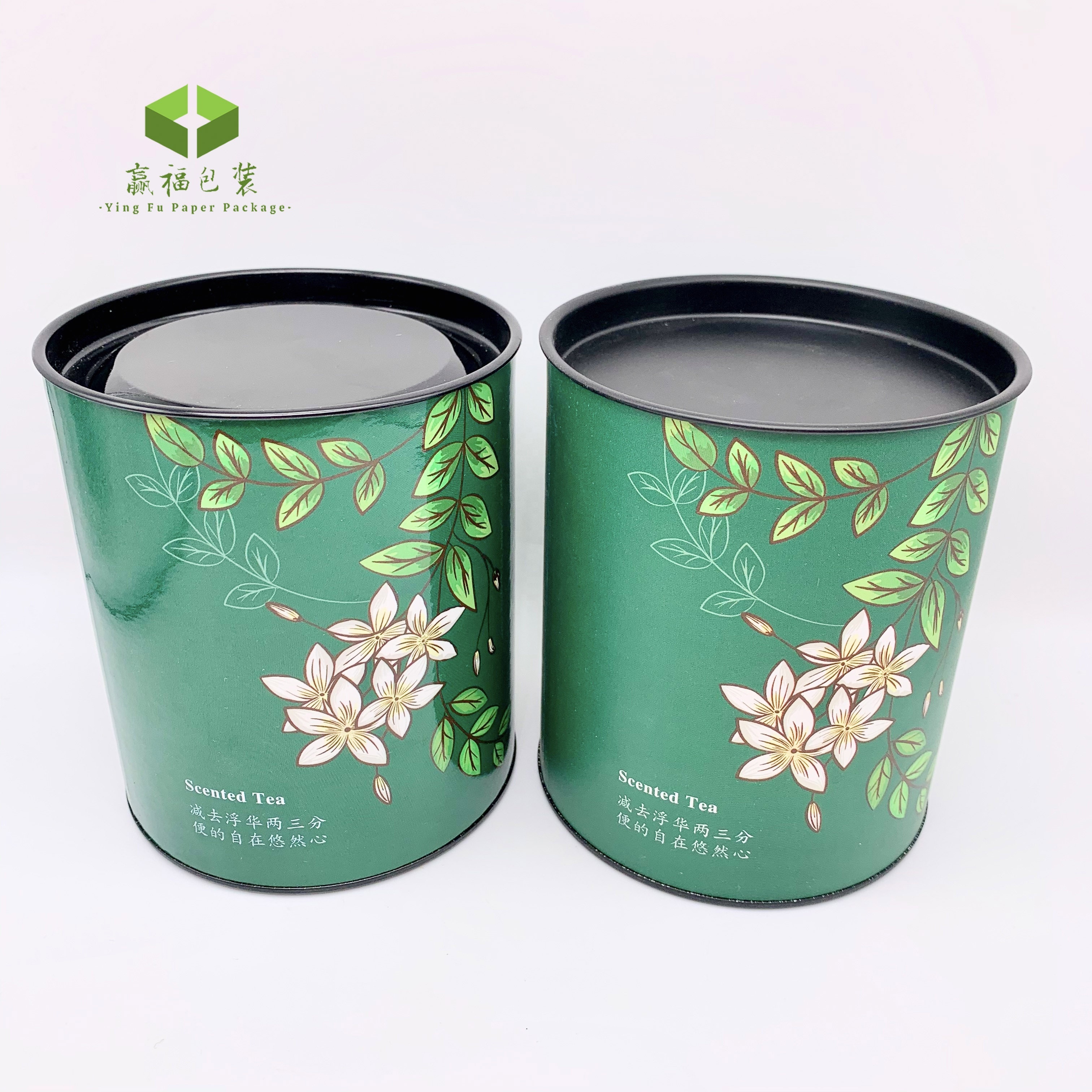 Customize recycled container tea coffee packaging food grade aluminum foil tea paper tubes paper tea can canister