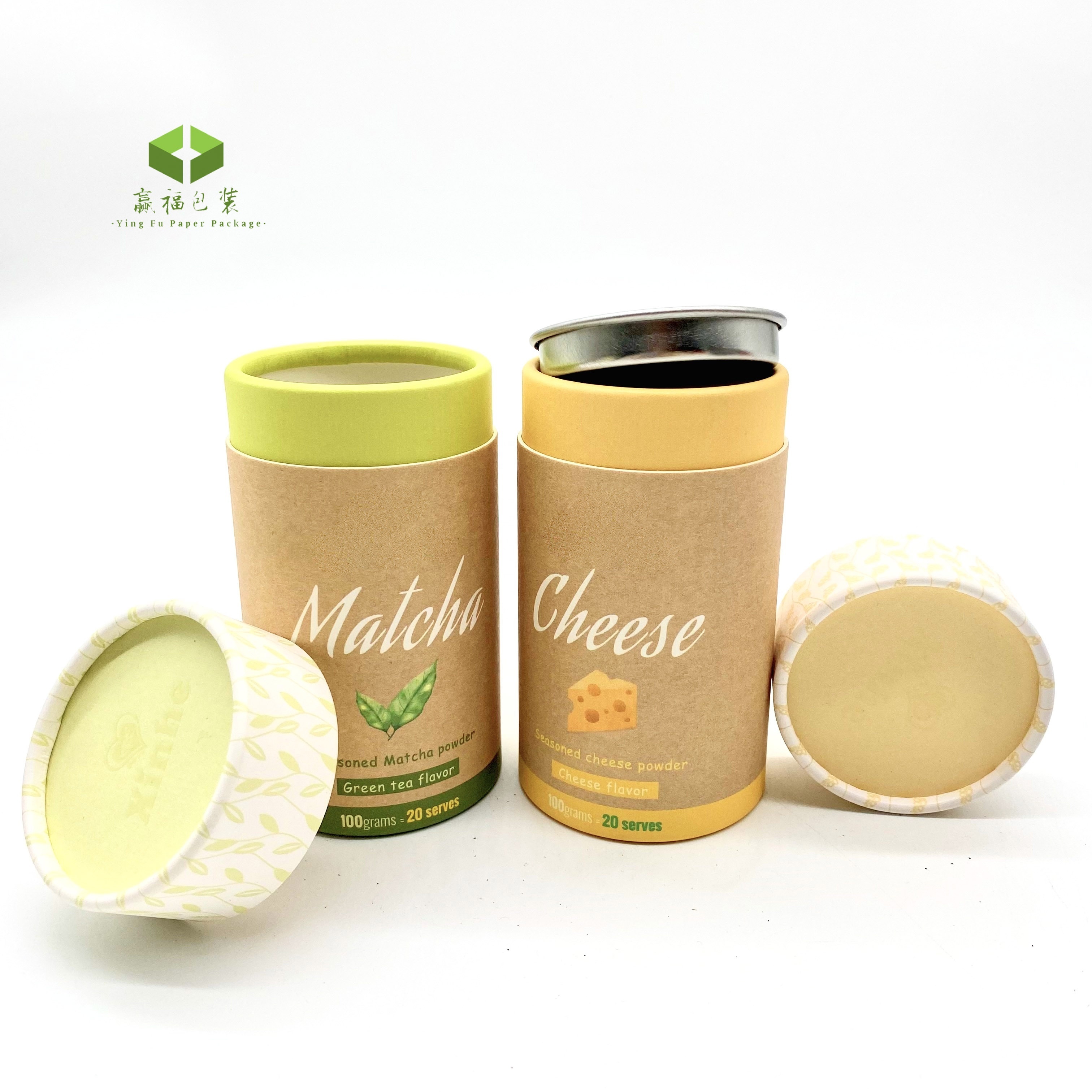 wholesale custom biodegradable cardboard cylinder food coffee tea packaging canister paper tube box