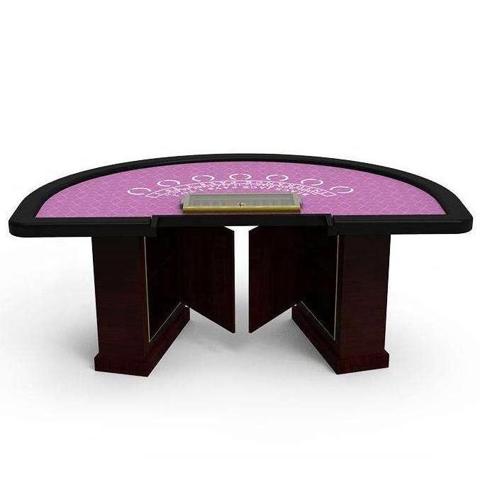 YH 96 Inches Casino Pink Gambling Tables Customized Antique Poker Table Wood Black Jack Blackjack Table