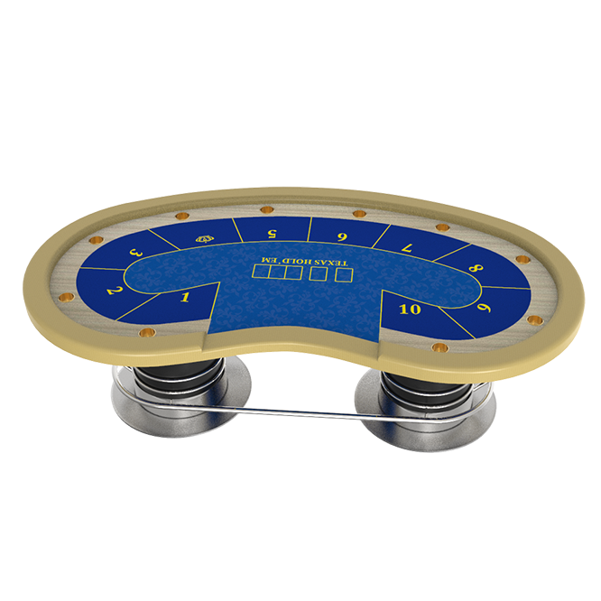 YH Casino Table Game 10 Sets Bean Shape Poker Table 84 inch RFID Table With Cup Holder