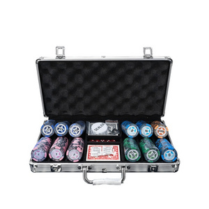 YH 300pcs Wholesale 14g Clay Custom Design Playing Poker Monte Carlo Casino Poker Chips Set With Case