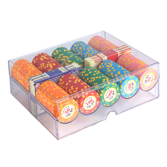 YH 45MM 200pcs Wholesale Gambling Table Accessories Chips Holder Clear Acrylic Poker Chips Case