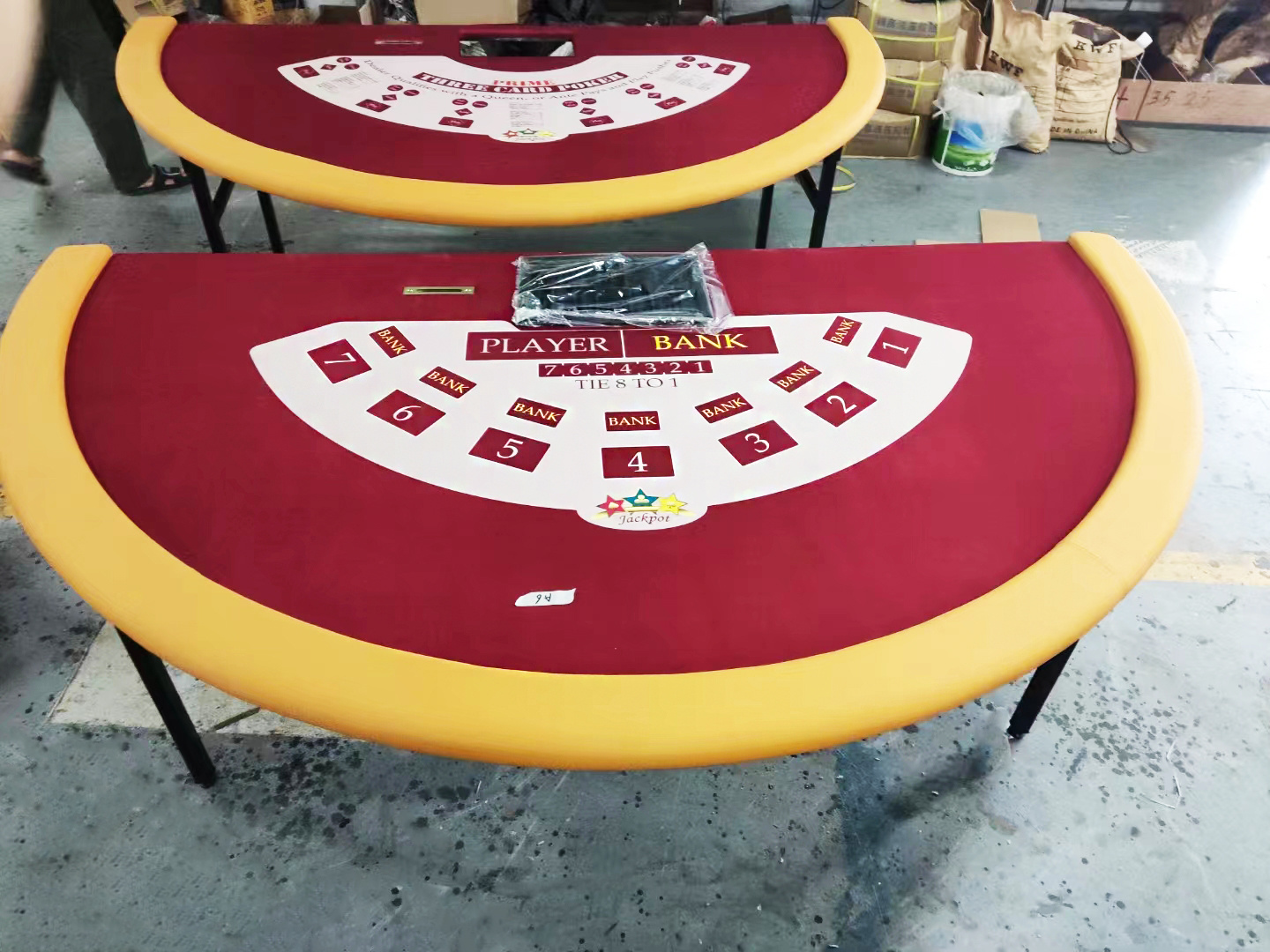 7 Players Waterproof Home Game Poker Table Foldable Blackjack Table With Stainless Steel Cup