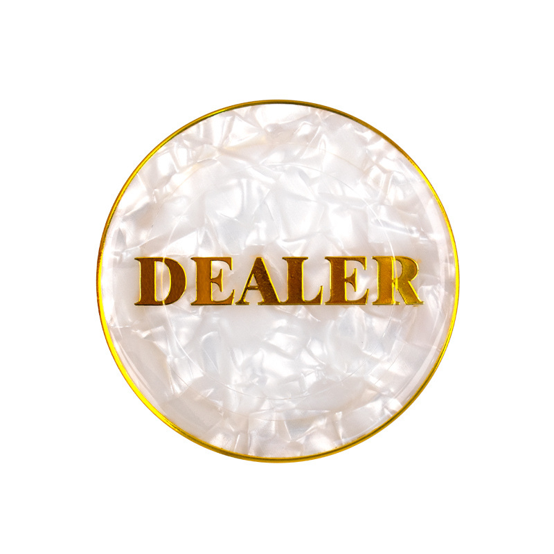 YH 60mm New Design Dealer Button Acrylic Golden Bronzing Poker Dealer For Sale Customized Dealer Button