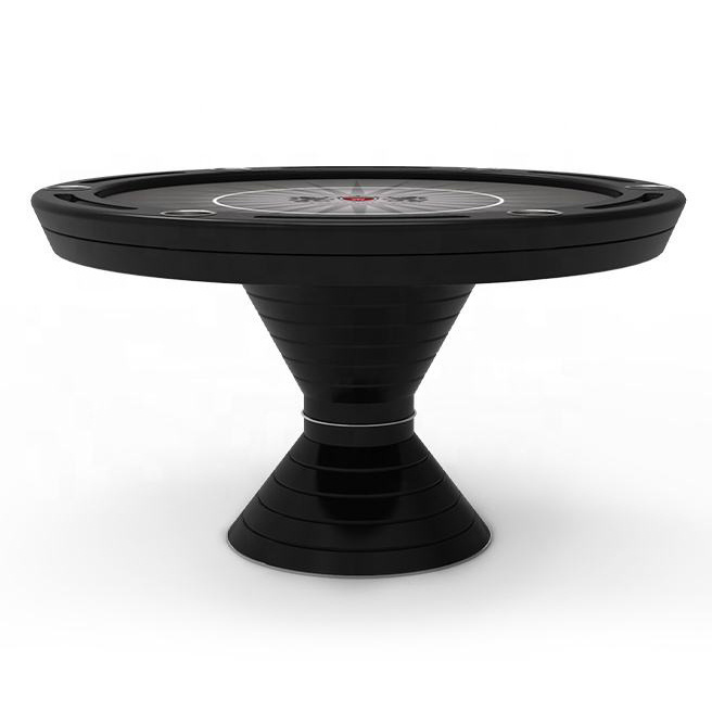 YH 52inch Casino Round Poker Table Hourglass Legs European Style Texas Holden MIni Gambling Poker Table With Water Cups