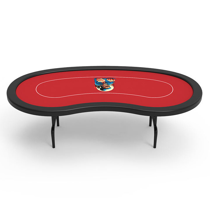 YH Cheap Price Casino Custom Table Top Bean Shaped Unlimited Texas Holden Poker Table With Folding Legs