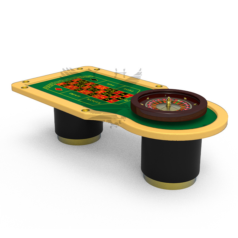 YH Casino Table Gambling Luxury Green Home Wood Casino Roulette Wheel Table a Roulettes