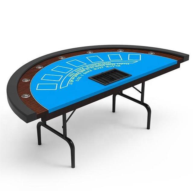 YH 7in1 Large Size Home Use Gambling Table Top Professional Foldable Blackjack Poker Table With Water Cup