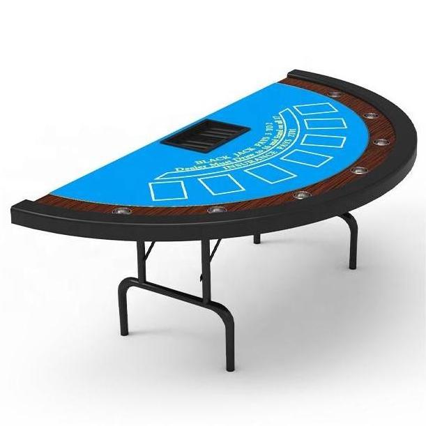 YH 7in1 Large Size Home Use Gambling Table Top Professional Foldable Blackjack Poker Table With Water Cup