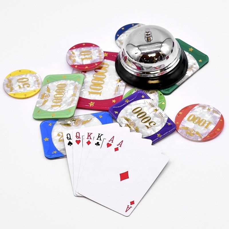 YH Casino Quality Container Poker Chip Casino Standard Acrylic Poker Chips Plaques and Jetons Set