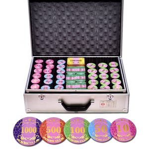 YH High Quality Casino Standard Poker Chips 760 pcs Poker Cards Game Set Portable Aluminum Case Poker Chips Set