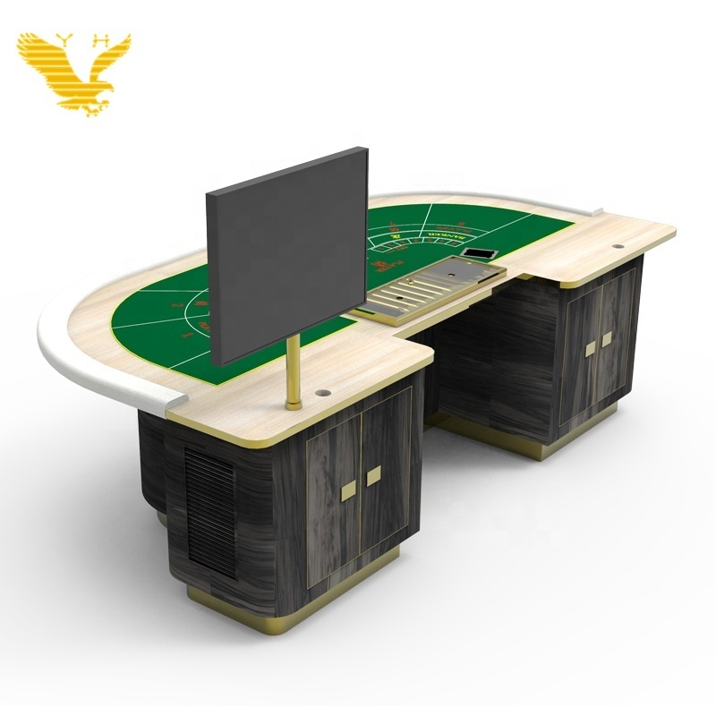 YH 96inch Casino Gaming Baccarat Poker Table Customized Top Gambling Baccarat Poker Table Felt