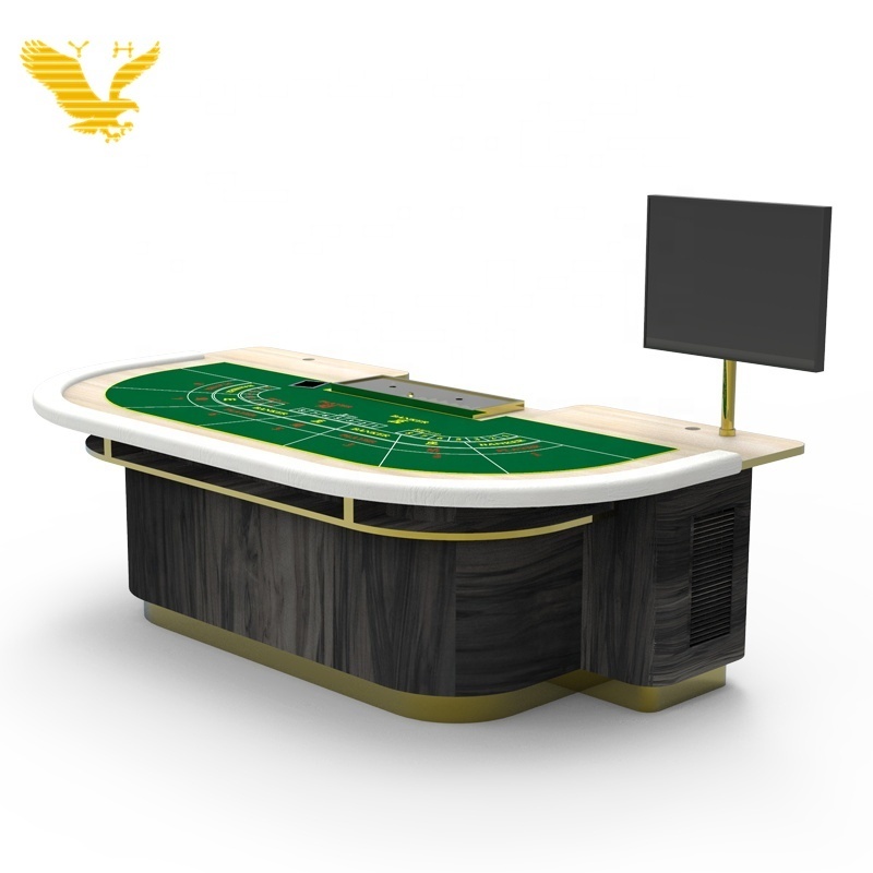 YH 96inch Casino Gaming Baccarat Poker Table Customized Top Gambling Baccarat Poker Table Felt