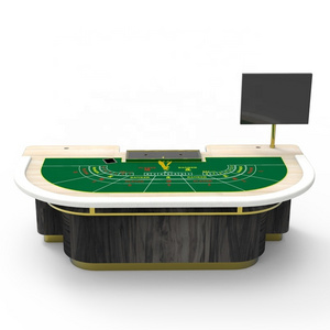 YH 96inch Casino Gaming Baccarat Poker Table Customized Top Gambling Baccarat Poker Table Felt