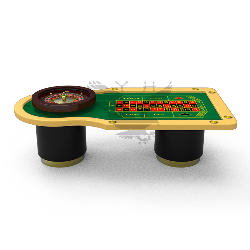 YH Casino Table Gambling Luxury Green Home Wood Casino Roulette Wheel Table a Roulettes