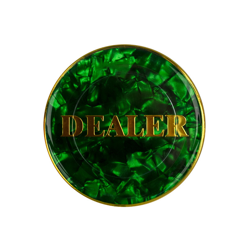 YH 60mm New Design Dealer Button Acrylic Golden Bronzing Poker Dealer For Sale Customized Dealer Button