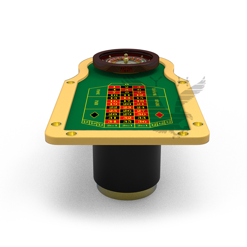 YH Casino Table Gambling Luxury Green Home Wood Casino Roulette Wheel Table a Roulettes