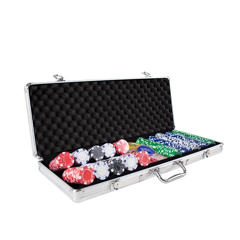 YH 500pcs/set ABS Gambling 11.5G Casino Blank Poker Chips Mix 5 Color Texas Poker Chips Set With Case